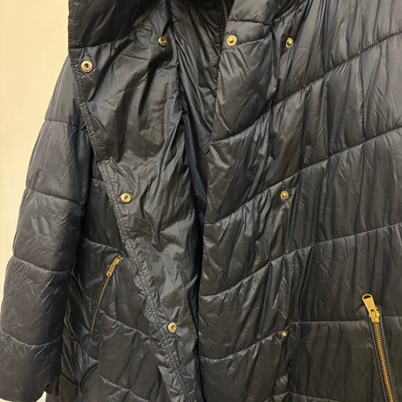 Barbour Coat Orchy Hooded Quilted Navy Winter Puffer Coat Women’s Plus Size 1X - Picture 5 of 12